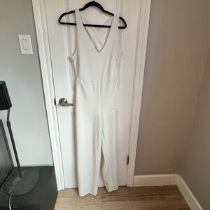 Crystal Sky White Wide Leg Jumpsuit Cross back Size Medium